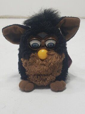 Vintage 1998 Original Furby Tiger Electronics Black & Tan w/ Tag Not Working